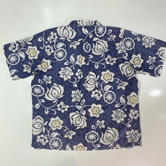 Kahala Men's Floral Button-Up Shirt Blue Size 2XL XXL Handcrafted Hawaiian - Picture 7 of 7